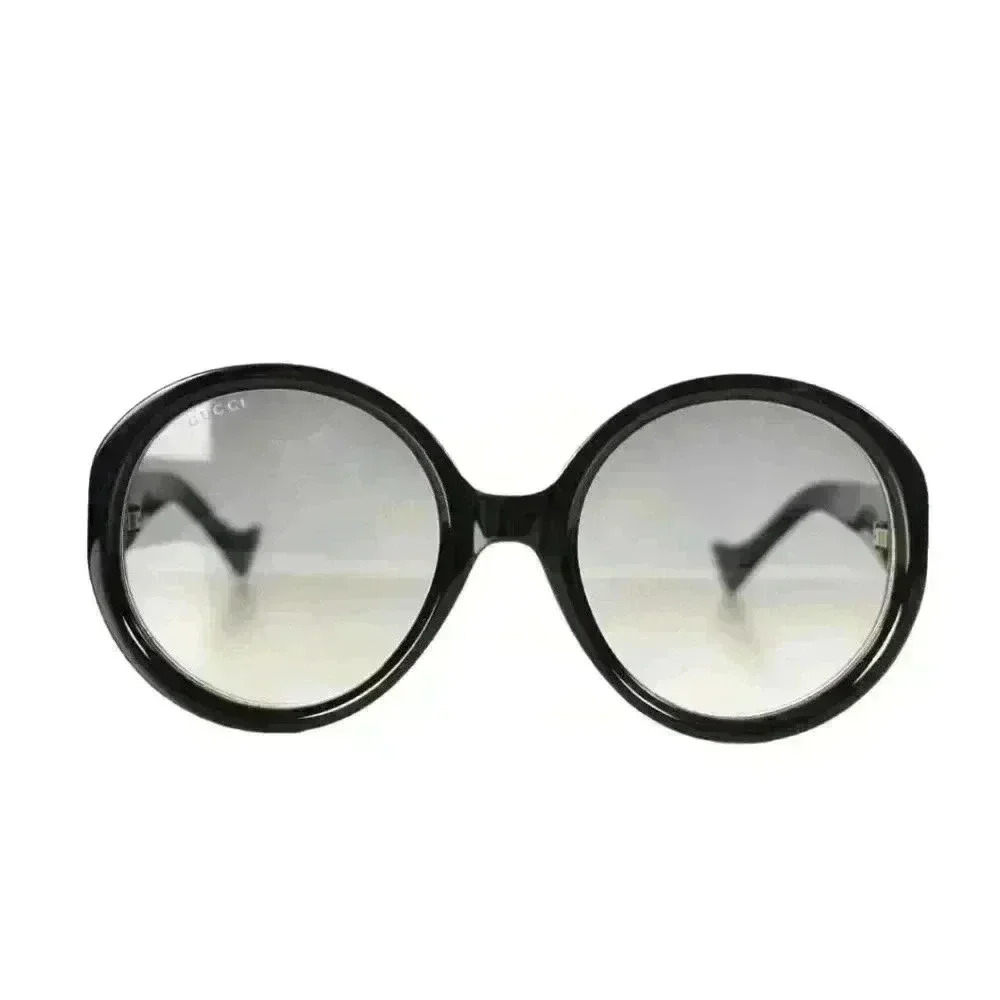 GUCCI Black Round Retro Mod  60s Style Gradient Acetate Sunglasses GG1256 Italy - Picture 2 of 5